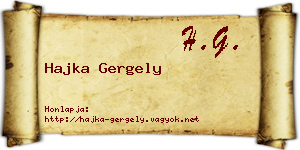Hajka Gergely névjegykártya